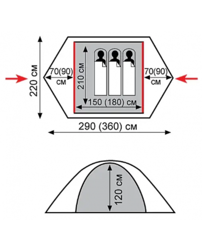 Палатка Tramp Peak 3 V2 (TRT-026)