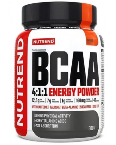 Амінокислоти Nutrend BCAA 4:1:1 Energy Powder (Апельсин) 500 г