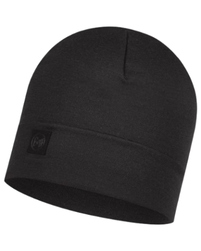 Buff HEAVYWEIGHT MERINO WOOL LOOSE HAT solid black (BU 111170.999.10.00)