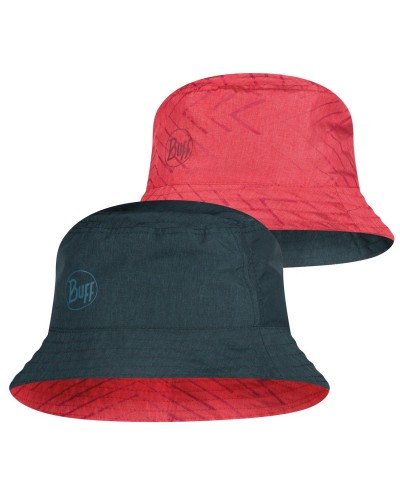 Buff TRAVEL BUCKET HAT collage red-black m/l (BU 117204.425.25.00)