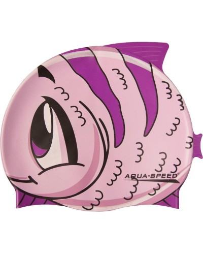 Дитяча шапка для плавання Aqua Speed ZOO FISH 5528 рожева рибка OSFM (115-fish)