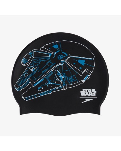 Шапка для плавання Speedo MILLENIUM FALCON SLOGAN PRT CAP чорний Уні OSFM (8-08385D675)