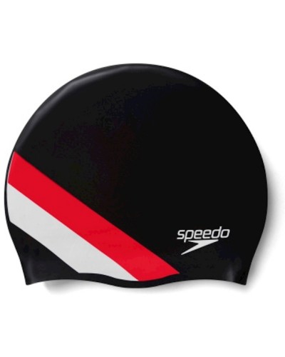 Шапка для плавання Speedo REV MOUD SILC CAP AU чорний, червоний Діт OSFM (8-0933714662)