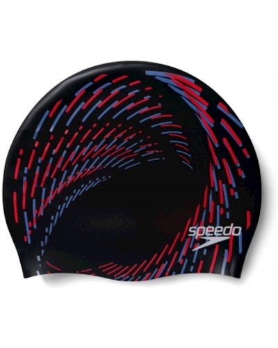 Шапка для плавання Speedo REV MOUD SILC CAP AU чорний, червоний Діт OSFM (8-0933714662)