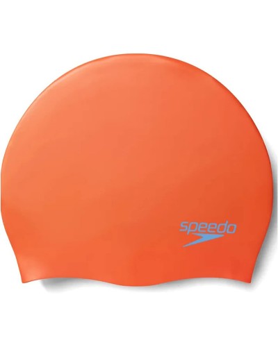 Шапка для плавання Speedo PLAIN MOUD SILC CAP JU помаранчевий, синій Діт OSFM (8-7099014570)