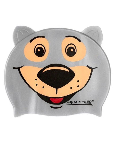 Дитяча шапка для плавання Aqua Speed ZOO BEAR 5761 сірий ведмідь OSFM (115-bear)
