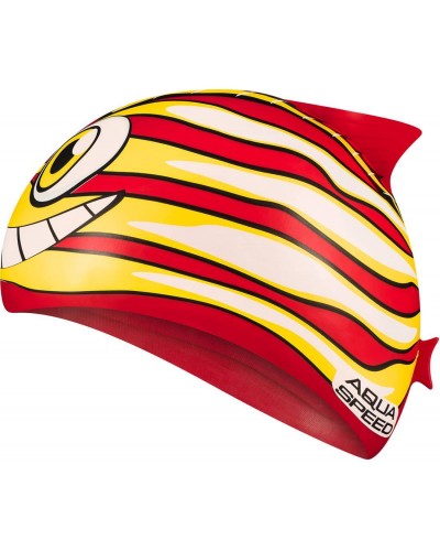 Дитяча шапка для плавання Aqua Speed ZOO FISH 8694 червоний, жовтий, білий OSFM (115-31-fish)