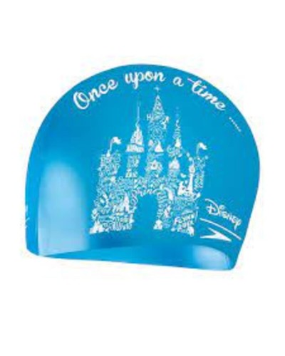 Шапка для плавання Speedo SLOGAN PRT CAP JU блакитний, білий дит OSFM (8-08386F301)