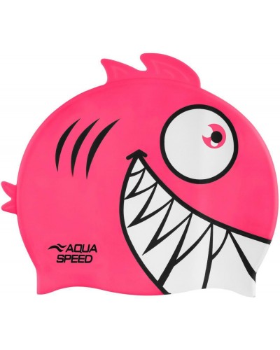 Дитяча шапка для плавання Aqua Speed ZOO Pirana 9698 піранья, рожевий OSFM (246-03)