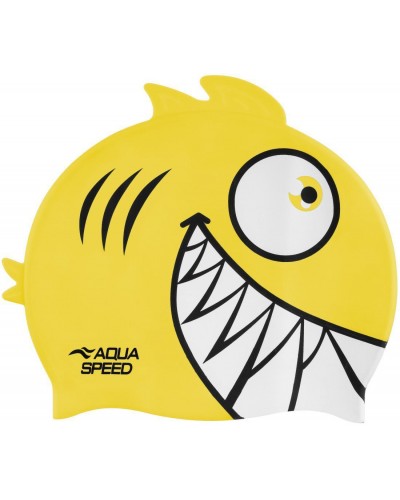 Дитяча шапка для плавання Aqua Speed ZOO Pirana 9700 піранья, жовтий OSFM (246-18)