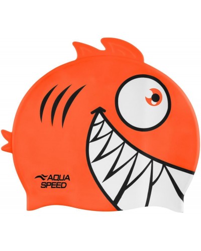Дитяча шапка для плавання Aqua Speed ZOO Pirana 9702 піранья, помаранчовий OSFM (246-75)