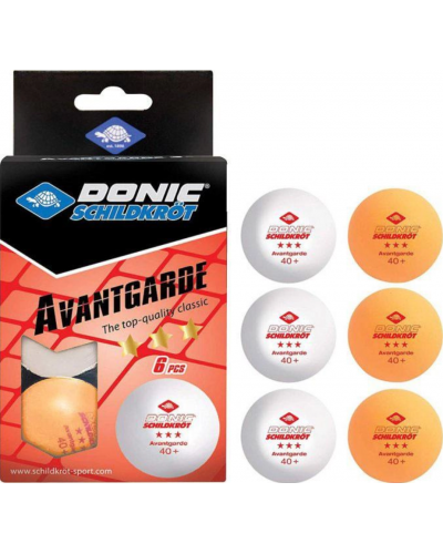 М'ячі для настільного тенісу 6шт Donic-Schildkrot 3-Star Avantgarde (608533)
