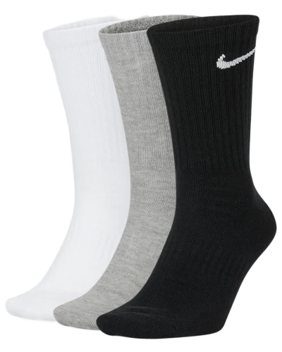Шкарпетки Nike U NK EVERYDAY LTWT CREW 3PR чорний, білий, сірий Уні 46-50 (SX7676-964)