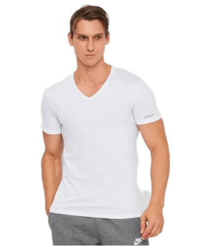 Футболка Kappa T-shirt Mezza Manica Scollo V білий Чол XL (K1315 Bianco)