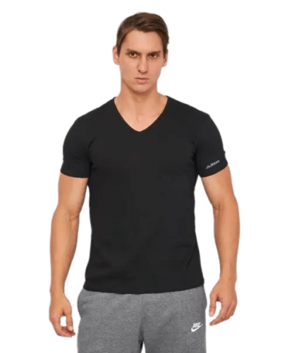 Футболка Kappa T-shirt Mezza Manica Scollo V чорний Чол M (K1315 Nero)