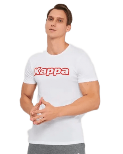 Футболка Kappa T-shirt Mezza Manica Girocollo stampa logo petto білий Чол XL (K1335 Bianco)