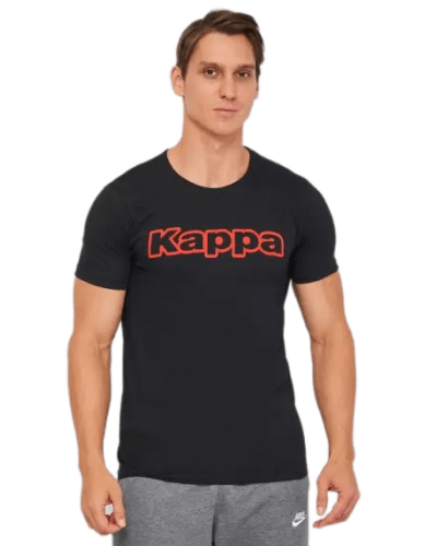 Футболка Kappa T-shirt Mezza Manica Girocollo stampa logo petto чорний Чол M (K1335 Nero)