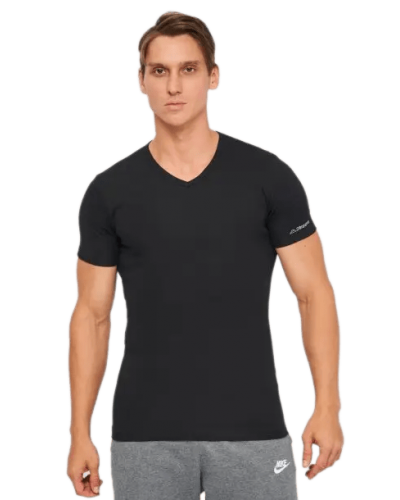 Футболка Kappa T-shirt Mezza Manica Scollo V чорний Чол M (K1311 Nero)