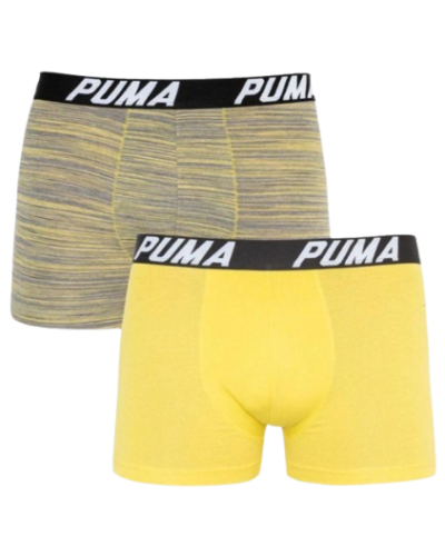 Труси-боксери Puma SPACEDYE STRIPE BOXER 2P сірий, жовтий Чол XL (501002001-020)