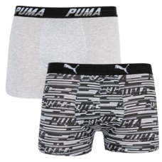 Труси-боксери Puma LOGO AOP BOXER 2P сірий, білий, чорний Чол XL (501003001-200)