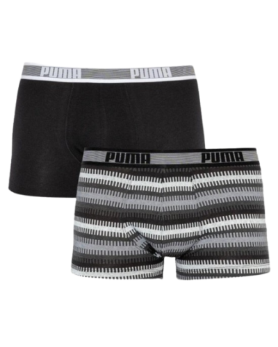 Труси-шорти Puma WORLDHOOD STRIPE TRUNK 2P сірий, білий, чорний Чол XL (501004001-200)