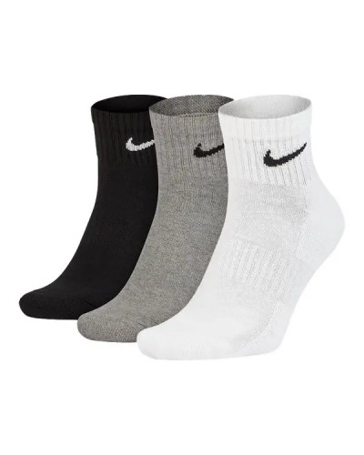 Шкарпетки Nike U NK EVERYDAY CUSH ANKLE 3PR чорний, білий, сірий Уні 34-38 (SX7667-964)