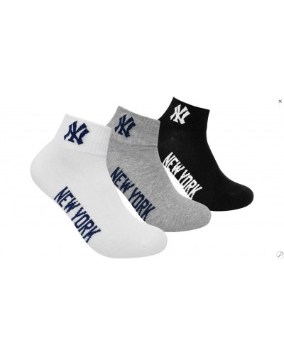 Шкарпетки New York Yankees 3 pk Quarter чорний, білий, сірий Уні 35-38 (15100003-1003)