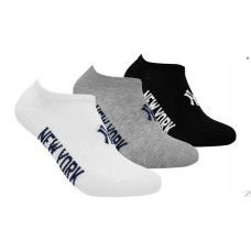 Шкарпетки New York Yankees 3 pk Sneaker чорний, білий, сірий Уні 35-38 (15100004-1003)