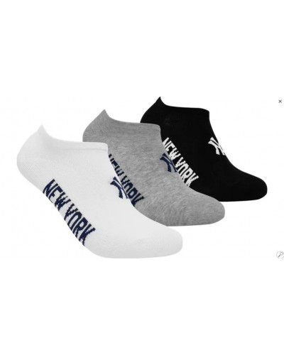 Шкарпетки New York Yankees 3 pk Sneaker чорний, білий, сірий Уні 35-38 (15100004-1003)