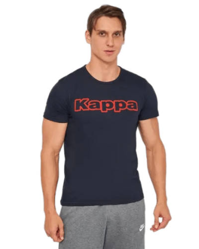 Футболка Kappa T-shirt Mezza Manica Girocollo stampa logo petto темно-синій Чол XL (K1335 BluNavy)