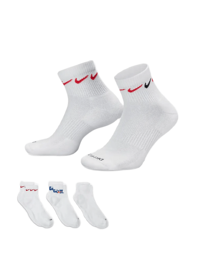 Шкарпетки Nike U NK EVERYDAY PLUS CUSH ANKLE білий, мультиколор Чол 34-38 (DH3827-902)