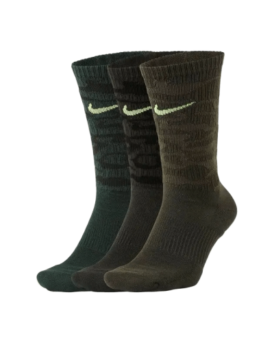 Шкарпетки Nike U NK EVERYDAY PLUS CUSH CREW 3PR хакі, мультиколор Уні 42-46 (CU9423-903)