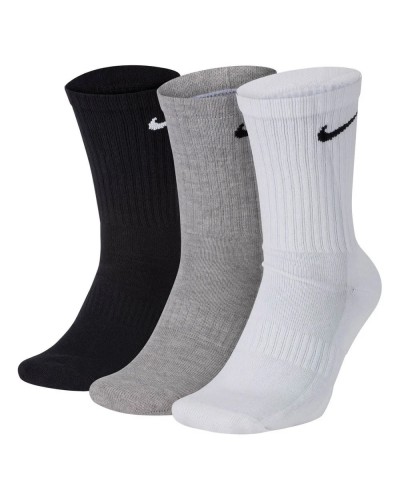 Шкарпетки Nike U NK EVERYDAY CUSH CREW 3PR чорний, білий, сірий Уні 34-38 (SX7664-964)