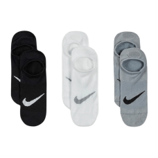 Шкарпетки Nike U NK EVERYDAY PLUS LTWT FOOTIE 3PPK чорний, білий, сірий Жін 38-42 (SX5277-927)