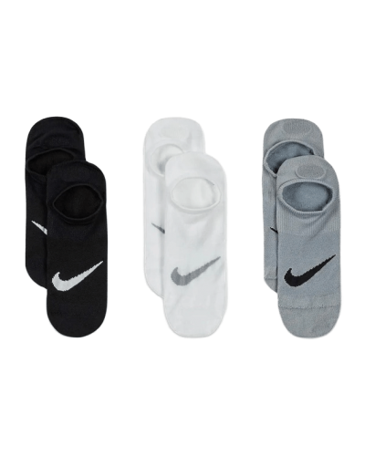 Шкарпетки Nike U NK EVERYDAY PLUS LTWT FOOTIE 3PPK чорний, білий, сірий Жін 38-42 (SX5277-927)