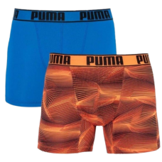 Труси-боксери Puma ACTIVE BOXER PRINT 2P синій, помаранчевий Чол S (501010001-030)