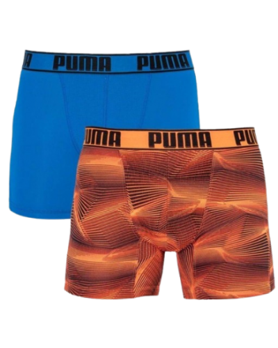 Труси-боксери Puma ACTIVE BOXER PRINT 2P синій, помаранчевий Чол S (501010001-030)