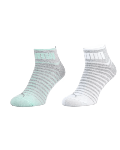 Шкарпетки Puma UNISEX QUARTER 2P сірий, білий, ментоловий Уні 35-38 (101002001-025)