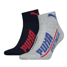 Шкарпетки Puma MEN LOGO QUARTER 2P темно-синій, сірий Чол 39-42 (102002001-023)