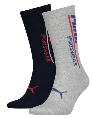 Шкарпетки Puma MEN LOGO CLASSIC SOCK 2P темно-синій, сірий Чол 39-42 (102003001-023)
