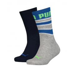 Шкарпетки Puma BOYS CLASSIC SOCK 2P STRIPES синій, сірий Діт 39-42 (104003001-030)
