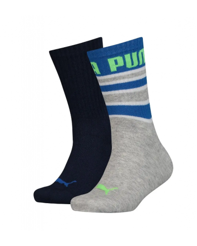 Шкарпетки Puma BOYS CLASSIC SOCK 2P STRIPES синій, сірий Діт 39-42 (104003001-030)