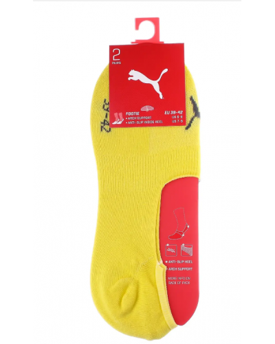 Шкарпетки Puma FOOTIE 2P UNISEX сірий-жовтий Уні 35-38 (141011001-003)