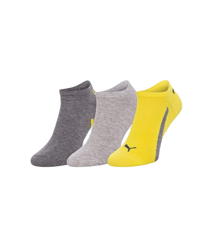 Шкарпетки Puma UNISEX LIFESTYLE SNEAKERS 3P сірий, жовтий Уні 35-38 (201203001-003)