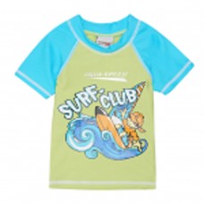 Дитячий топ сонцезахисний для хлопців Aqua Speed ​​SURF-CLUB T-SHIRT 2020 зелений, блакитний (383-04)