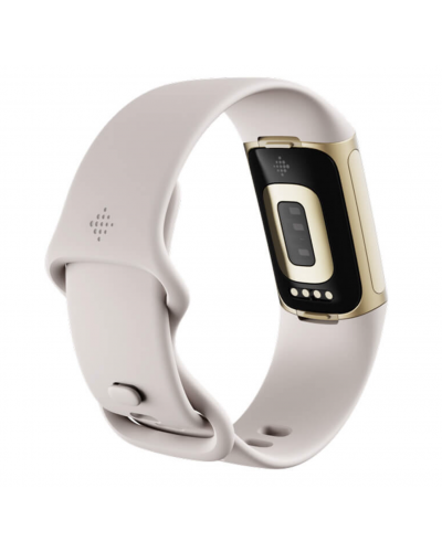 Білий Фітнес-трекер Fitbit Charge 5 Lunar White / Soft Gold Stainless Steel