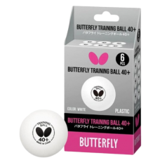 М'ячі Butterfly Training Ball 40+ (6 шт.), білі (bbe6)