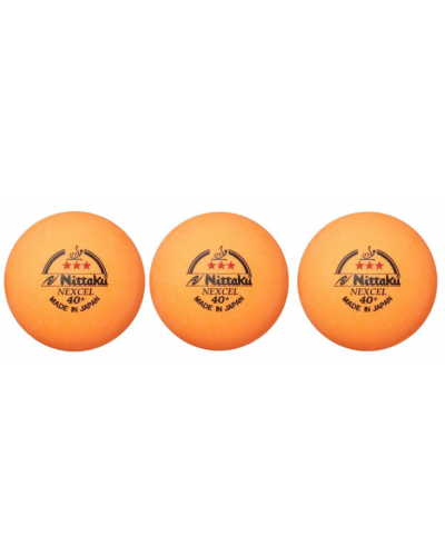 М'ячі Nittaku Nexcel 40+ 3* (помаранчеві) (3 шт.) (bne3)