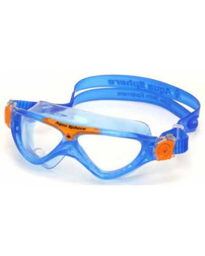 Окуляри дитячі для плавання Aqua Sphere VISTA JUNIOR синьо-помаранчевий лінзи прозорі (MS5084008LC)