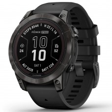 Спортивний годинник Garmin Fenix 7 Pro Sapphire Solar Carbon Gray DLC Titanium with Black Band